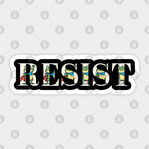 Resist-Frog Sticker by Creatifly Graphic Tees